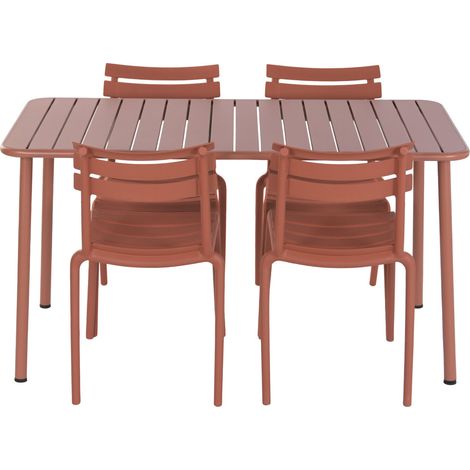 Mesa Comedor Set 5 Pp 140X70X75 4 Sillas Apilables (1/5)