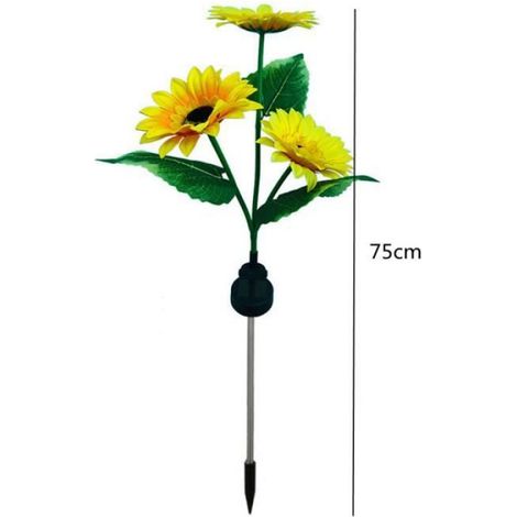 1 Lampe solaire tournesol, LED couleur changeante, éclairage extérieur, décoration jardin, pelouse, sentier (1/3)