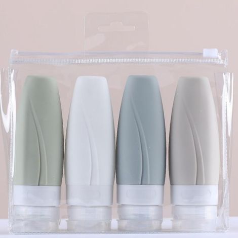 (capacit 60ml) Flacon En Silicone Vide Bouteilles De Voyage 4 Pices Set Pour Le Parfum, Shampooing, Lotion, Savon Shampo Etc (1/5)
