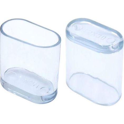 Stuhlbeinkappen – 20er-Pack – Transparentes Weich-PVC – 15 x 30 mm – Bodenschutz – Geräuschdämmung (1/5)