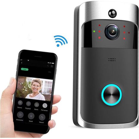 Home Smart wifi Visual Doorbell V5 Wireless Visual Doorbell Intercom Mobile Phone Video Doorbell with Remote Monitoring MUMU