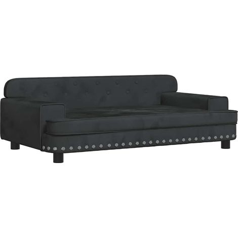 Hundebett schwarz 90x53x30 cm Samt
