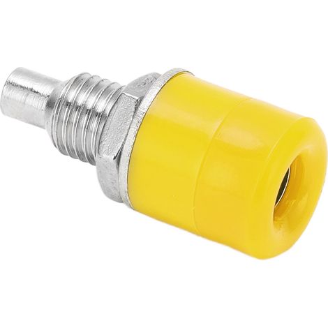Lot de 20 prises bananes femelles 4 mm (24,070 mm) en cuivre nickelé pour équipements électroniques, couleur jaune.