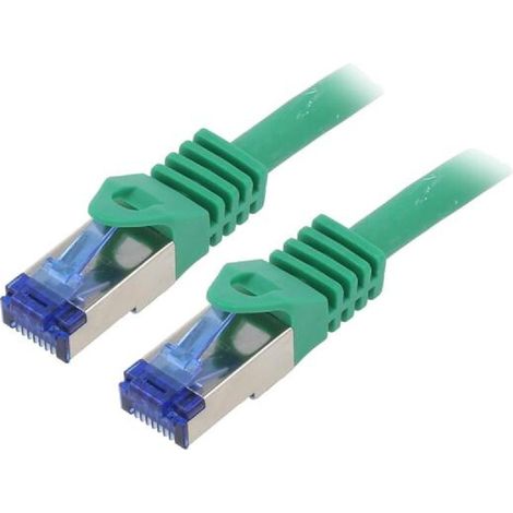 Cable reseau RJ45 male S-FTP Cat 6a vert- 5m