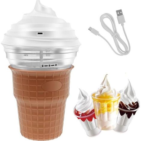 Ice Cream Maker Mini 450 ml Ice Cream Maker Ice Cream Sorbets Frozen Yogurts Ice Maker Freezer Container (1/5)