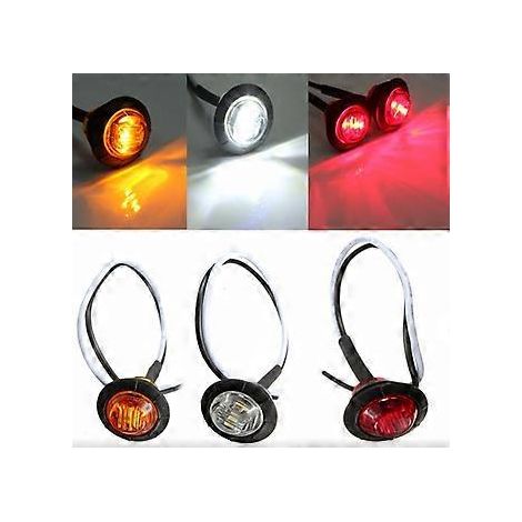 10 Stück 3-LED-LKW-Seitenleuchte, LED-LKW-Signalleuchte, Busleuchte, Hausseitenleuchte, rot, 3/4 Zoll