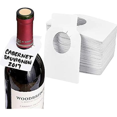 200 étiquettes pour bouteilles de vin, étiquettes de goulot en PVC pour cave à vin et champagne, étiquettes vierges double face pour casiers à vin et organisation de cave