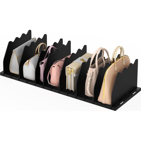 Lot de 8 organiseurs de placard, séparateurs de portefeuille, systèmes d'armoire encastrés, réglables, séparateurs de rangement pour bureau, chambre, cuisine, salle de bain - Noir (1/5)
