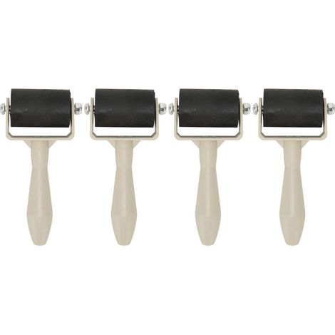 Lot de 4 rouleaux en caoutchouc souple pour impression artisanale, poignée antidérapante pour peinture et estampage (1/5)