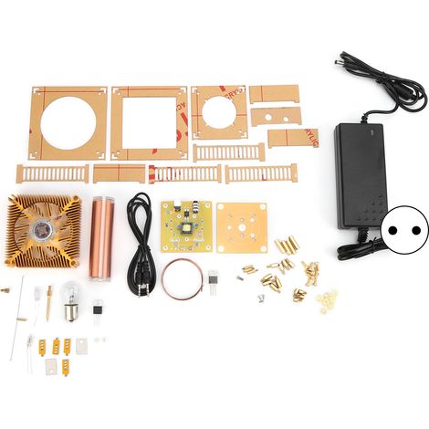 Kit bobine musicale plasma haut-parleur son module puissance DIY outil base dorée coque prise EU AC100-240V (1/5)