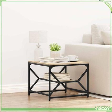 Table basse - ABI - Chêne Sonoma - 51 x 50 x 40 cm - Bois d'ingénierie et acier (1/5)
