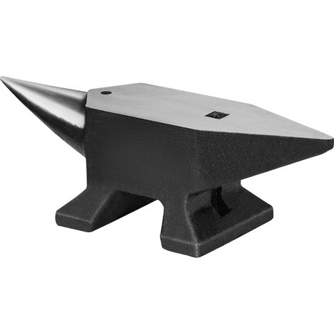 Enclume à corne unique, 10 kg en acier moulé, dureté élevée, base stable, avec trous ronds et carrés, idéale pour forger, cintrer et façonner les métaux. (1/5)