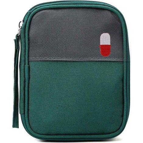 Trousse à pharmacie portable, petite trousse à pharmacie portable pour usage domestique, trousse de premiers secours,Petit vert (1/5)