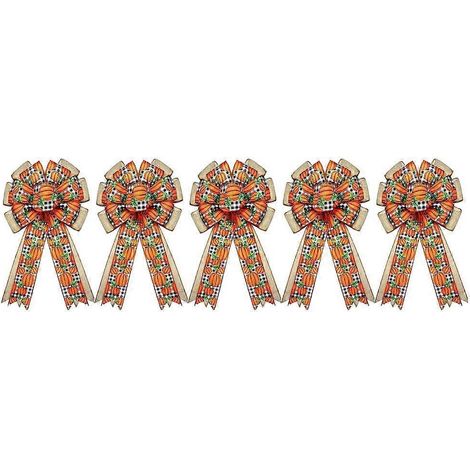 Nœud papillon citrouille fait main pour décorations de Thanksgiving - Ornement coloré pour la maison