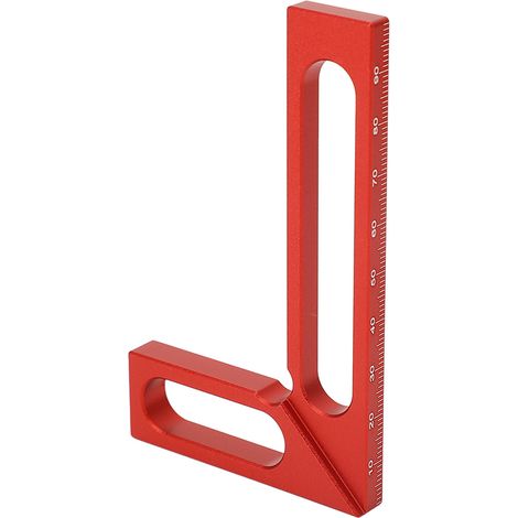 Équerre de menuisier en forme de L, en alliage d'aluminium, pour mesurer la hauteur et tracer des angles droits (90°), 100 mm / 3,9 pouces. (1/5)