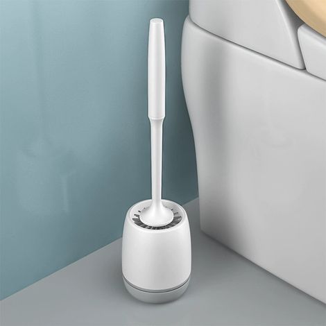 Toilettenbürste, Silikon-Toilettenbürste, schnelltrocknende antibakterielle Silikon-Toilettenbürste, Toilettenbürste mit langem Griff (1/5)