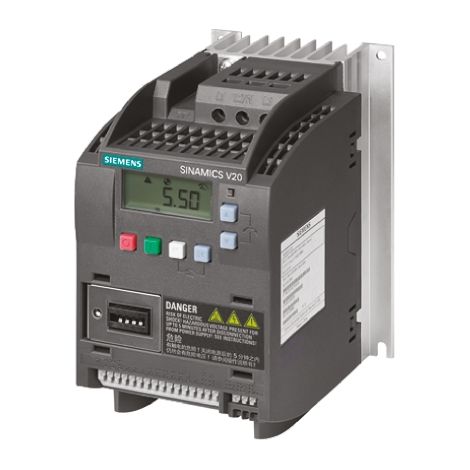 Variateur de fréquence Siemens SINAMICS V20, 0,37 kW 400 V c.a. 3 phases, 1,3 A, 0  550Hz ( Prix pour 1 )