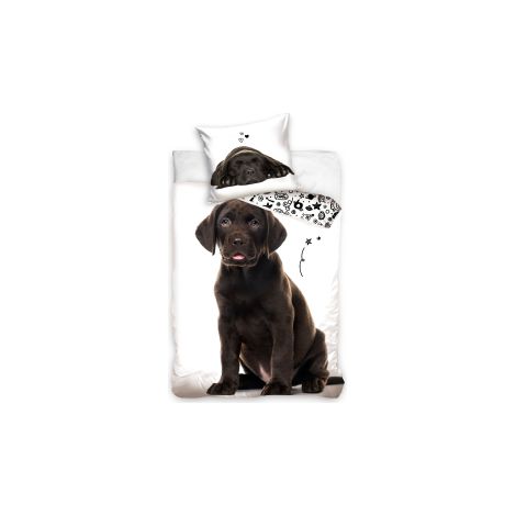 Parure de lit en coton 160x200 Labrador Noir