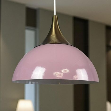 Yimpe Suspension Luminaire en Metal de 30cm, Plafonnier Vintage, Lustre Salon, Cuisine, Chambre, Salle à Manger, Couloir Lampe Ronde E27, Éclairage Intérieur, Lila (1/5)