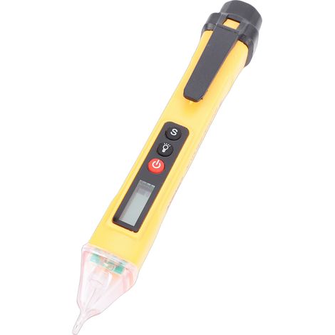 Testeur de tension intelligent, multimètre sans contact avec détection NCV, double gamme, écran LCD, alarme sonore et lumineuse, pour électriciens et usage domestique VC1010【Jaune】 (1/2)