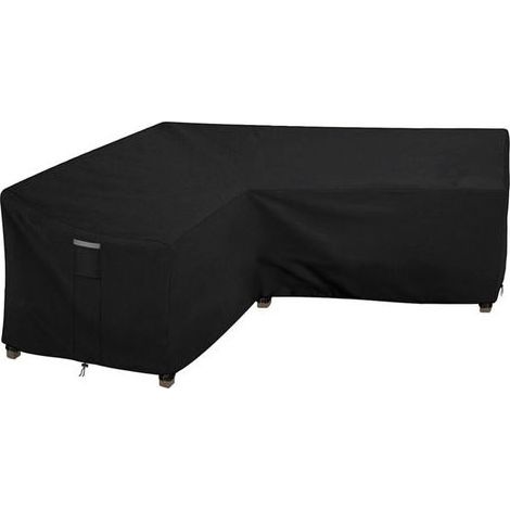 Große Gartenmöbelabdeckung – 210D Oxford-Gewebe – Wasserdicht, UV-beständig, winddicht – Für Ecksofas im Außenbereich – 215 x 215 x 87 x 80 cm – Schwarz (1/5)