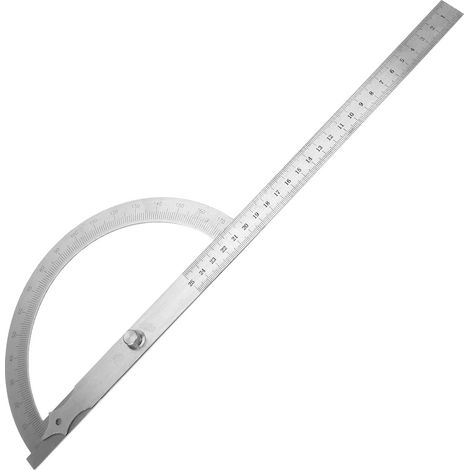 Équerre à angle inox 200x300mm, rapporteur rotatif 0-180° avec mesure de précision, outil de contrôle d'angle pour menuiserie et bricolage. (1/4)