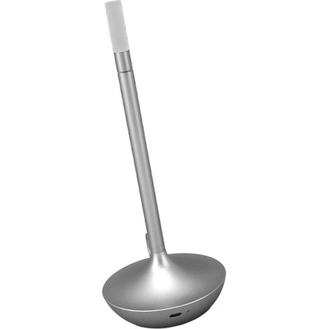 Lampe de table sans fil, forme bougie innovante, 3 niveaux de luminosité, lampe de bureau LED rechargeable argent (1/5)