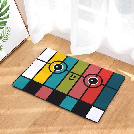Tapis d'entrée d'intérieur antidérapant à motif de cassette audio vintage (1/3)