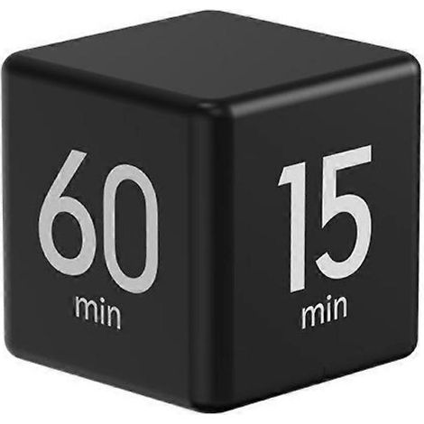 HONORNIC - Minuteur rotatif cubique avec affichage LED préréglé de 1 à 60 minutes, volume réglable, idéal pour le travail, les études et la cuisine.
