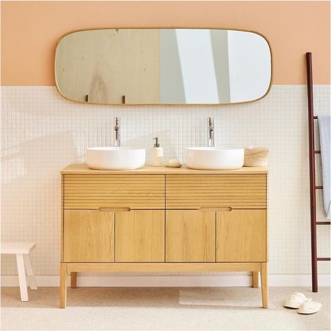 Mobile lavabo doppio ALASKA 120 cm + lavabo + rubinetto + specchio