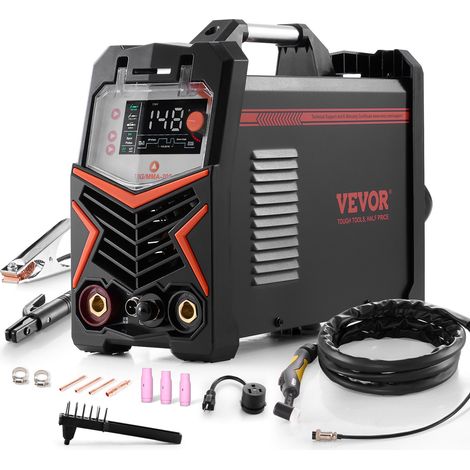 Poste à Souder TIG, 205 A, Machine de Soudage 3 en 1, avec Grand Écran d'Affichage LED, Modes DC TIG/DC Pulse TIG/MMA (Stick), Soudeur Électrique avec Démarrage Haute Fréquence Onduleur IGBT (1/5)