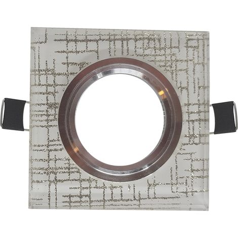 Porta Faretto Incasso Vetro Attacco GU10 Faretti Qudrati Bianco Argento M90104 (1/3)