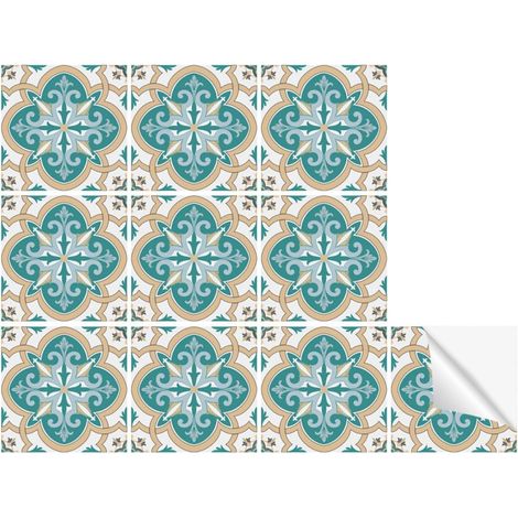 Lot de 10 autocollants muraux imperméables pour décoration murale de cuisine, salle de bain, salon 15,2 x 15,2 cm (1/5)