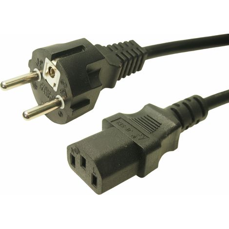 Câble d'alimentation RS PRO, Connecteur CEE 7/7 CEI C13, 1m, 10 A / 250 V ( Prix pour 1 )