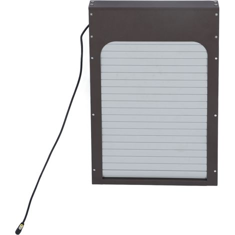 Poulailler automatique batterie, ouvre-porte pour poulailler avec minuterie pour canard oie 100‑240V marron prise UE (1/5)