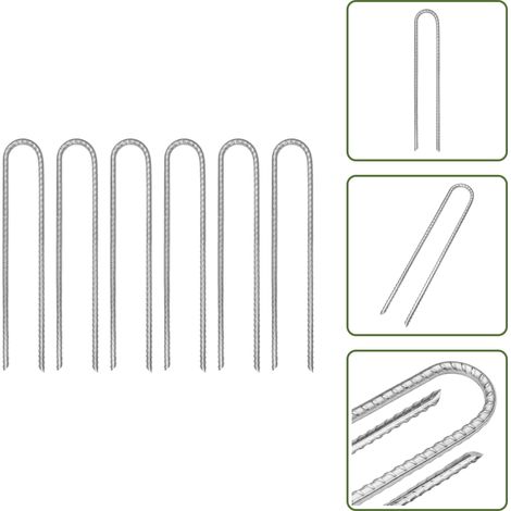 Bodenanker - vidaXL Zeltheringe 6 Stk. U-Form 30 cm Ø7 mm Verzinkter Stahl - Zeltbefestigung (1/5)