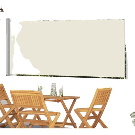 Store latéral rétractable, 300 cm x 120 cm, tissu en polyester, imperméable, protection UV, accessoires de montage inclus (1/5)