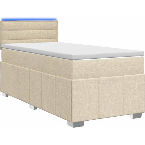 Maison Exclusive - Letto box spring con materasso Crema 100 x 200 cm Tessuto (1/5)