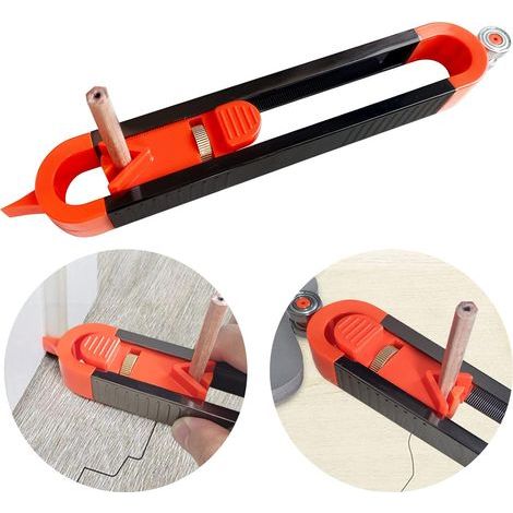 Jauge de Contour Avec Serrure, Outil de Profil Règle de Mesure Du Travail Du Bois Outils de Jauge de Duplicateur de Contour Irrégulier, Cadeau pour Charpentier (1/5)