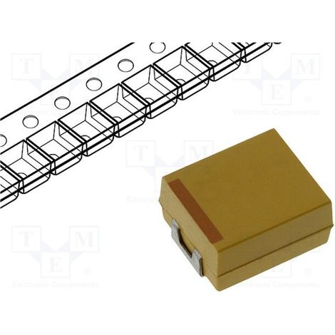 Condensateur tantale 2917 680uF faible ESR, précision D, 4VDC, résistance série équivalente 25 mΩ, 1 pièce pour circuits électroniques