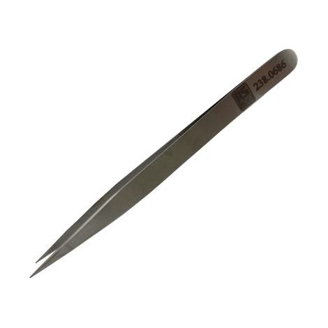 Brucelles de précision RS PRO 27SA pointe plate en acier austénitique à faible de teneur en carbone, L. 135 mm ( Prix pour 1 )