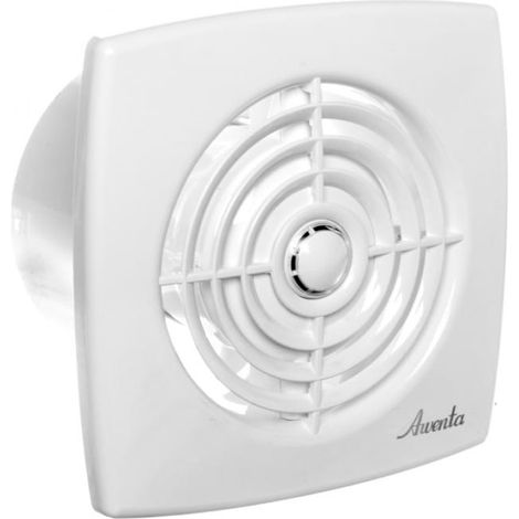 Ventilador extractor de 120 mm, 17 W, 150 m³/h, 230 V, IPX4, color blanco, interruptor de tiro, E0007848W WA120W