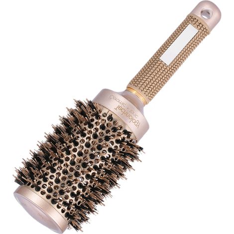 Brosse ronde céramique 53mm pour coiffure salon, fer à friser santé, lisseur cheveux, peigne chauffant professionnel, brushing maison. (1/5)