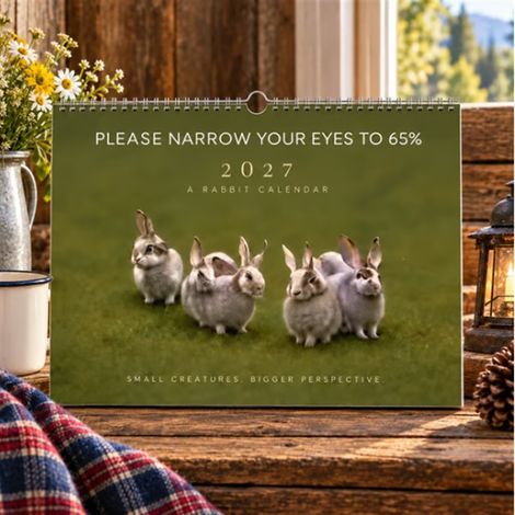 Portable New Rabbit Wall Calendar 2027 (Hidden Information: Rabbit Wall Calendar)