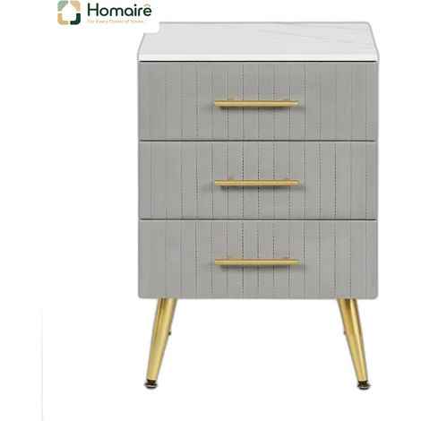 Table d'appoint en bois massif, décor bois, et métal gris en mdf 62 x 40,5 x 41 cm HOMAIRE (1/5)