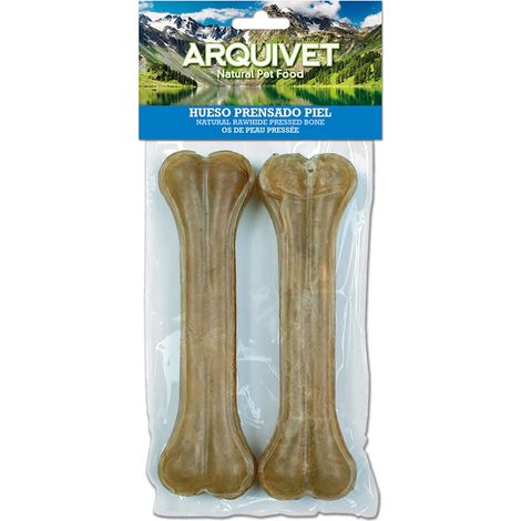 ARQUIVET - Osso Pressato in Pelle Bovina 20 cm (Sacchetto 2 Unità) - Per Cani, Rinforza i Denti, Masticabile (1/3)