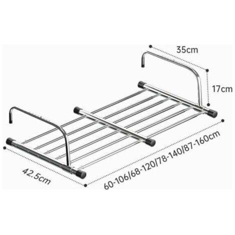Etendoir à suspendre, Ohjijinn Etendoir À Linge Pliable Séchoirs, À Linge en Acier Inoxydable Télescopique, 60-106cm De Longueur Séchoir Suspendu Séchoir À Linge Balcon pour Intérieur Et Extérieur