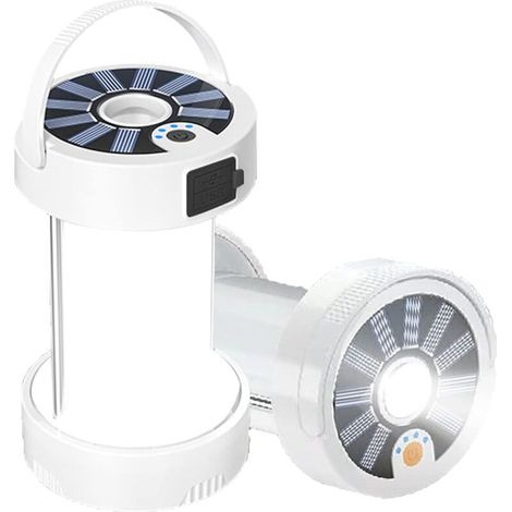 Lampe Solaire Camping Rechargeable, Lanterne solaire rechargeable 4 modes lampe de tente LED ultra lumineuse avec base magnétique Étanche lumière d'urgence (1/5)