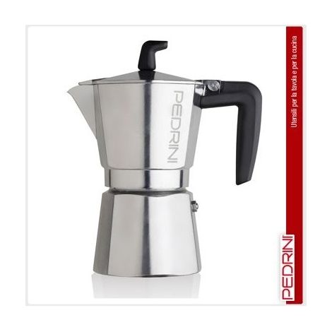Caffettiera Caffè Espresso Sei Moka in Alluminio 3 Tazze Pedrini (1/2)