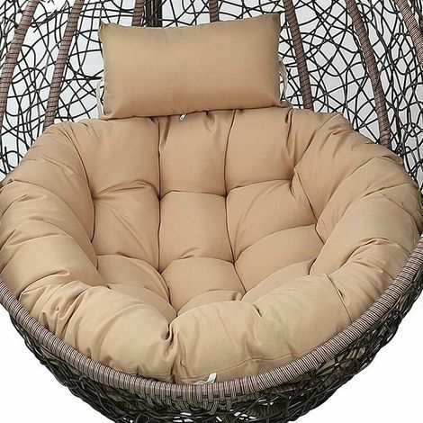 Hängesesselkissen 105 cm, atmungsaktives Polyestergewebe, PP-Baumwollfüllung, abnehmbarer und waschbarer Bezug, verstellbares Kissen, Khaki (1/4)